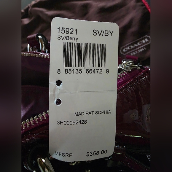 Coach Purple Shoulder Bag with Glossy Finish - Picture 14 of 15